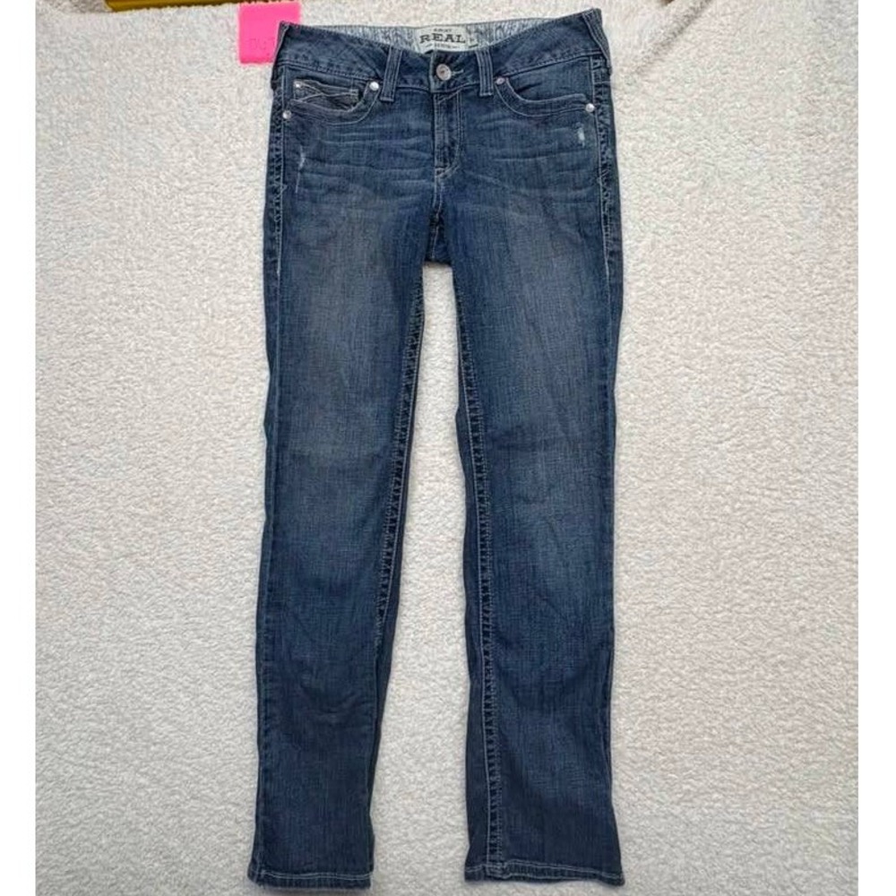 Ariat REAL Denim Womens Mid Rise Straight Leg Jeans Medium Wash 29R